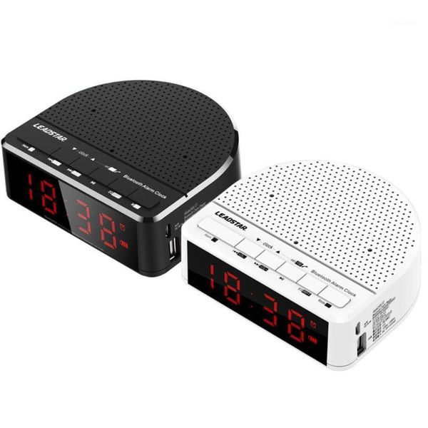 

other clocks & accessories bluetooth alarm clock usb rechargeable wireless stereo speaker fm radio with tf card/u-disk/aux-in jack 2 brightn
