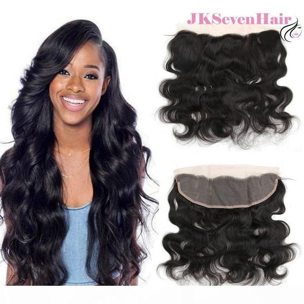 

body wave brazilian peruvian human hair 13x4 inch lace frontal 10a malaysian indian human hair lace frontal middle three parts, Black