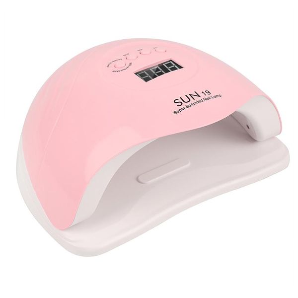 

nail dryers us/eu sun19 lamp 80w uv led gel dryer cure manicure machine art tools white pink
