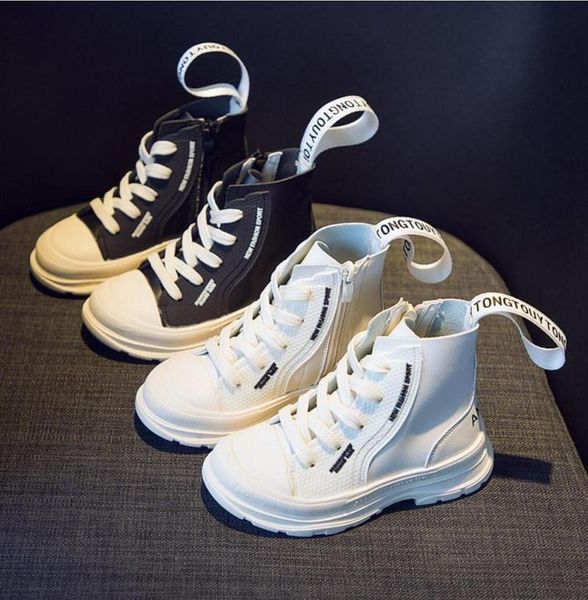 

kids martin boots autumn winter new leather children' showing shoes keep warm fashion kids botas boys girls toddler boots child, Black;grey