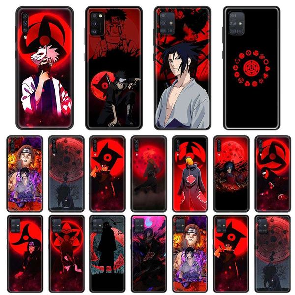 

samsung galaxy a51, a71, 5g, a50, a70, a11, a21s, a31, a41, a42, a91, a01, tpu, black, naruto, uchiha