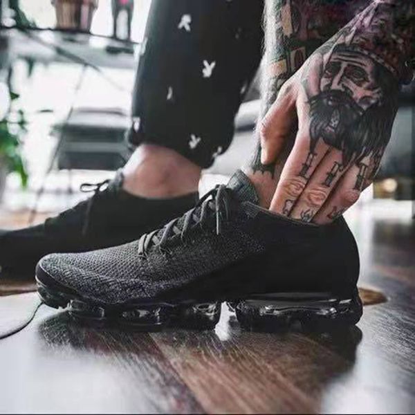 

fashion cushion fk 2.0 running shoes fly triple volt black us11 metallic gold multi-color light platinum white knit bred racer blue men wome