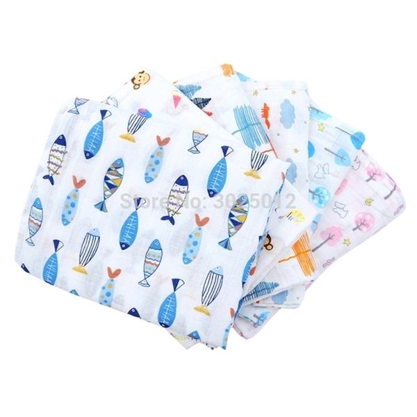 

for newborn cute cartoon baby receiving swaddle muslin blanket bath towel y201009