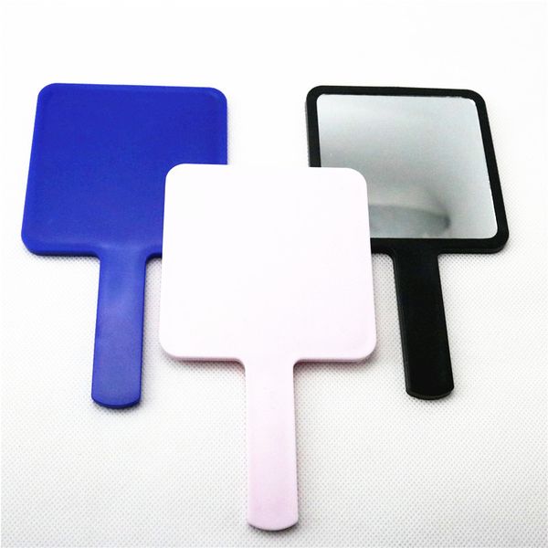 

compact mirror hand makeup cosmetic pure and fresh plain colour fashion handle mirrors portable plastic women student 2 3cq m2
