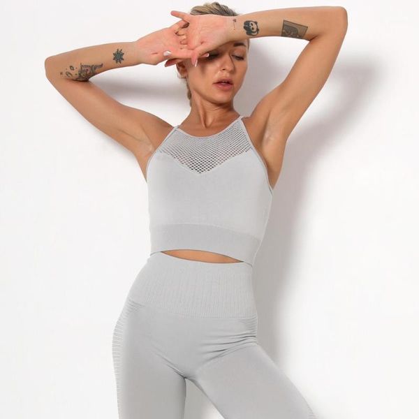 

yoga outfits 2pcs seamless sport set women crop bra and leggings workout suit outfit hollow fitness gym wear sets1, White;red