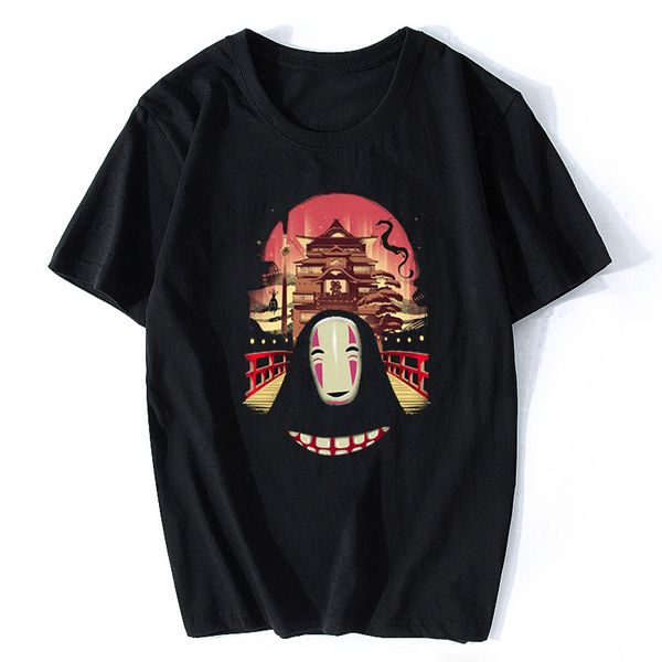 

sport welcome to the magical bath house spirited away no face man japanese anime t-shirt short sleeve casual miyazaki hayao t shirt