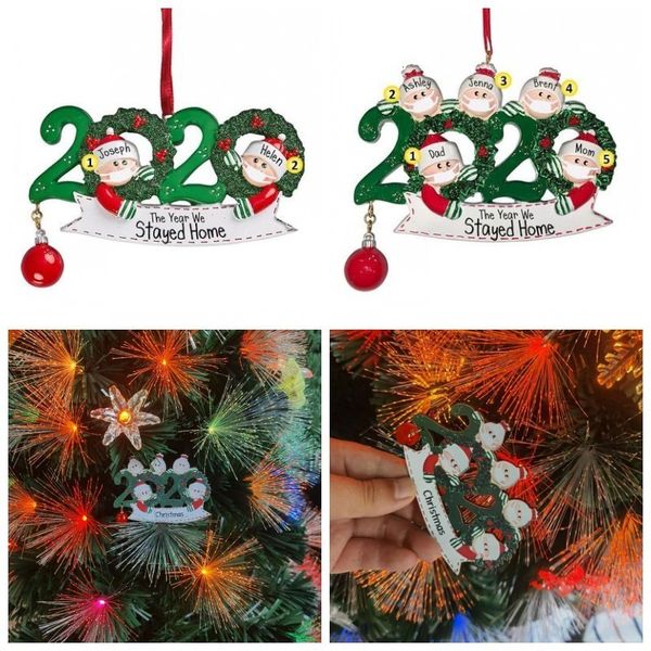 

merry christmas 2020 hanging ornament wood santa claus with mask family of 5 outdoor tree decorations gifts diy name pendant 6 8xf h1