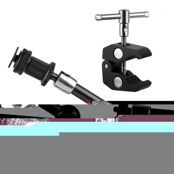 

11 inch adjustable articulating friction ic arm & large super clamp compatible with dslr camera rig, led lights, flash light,1
