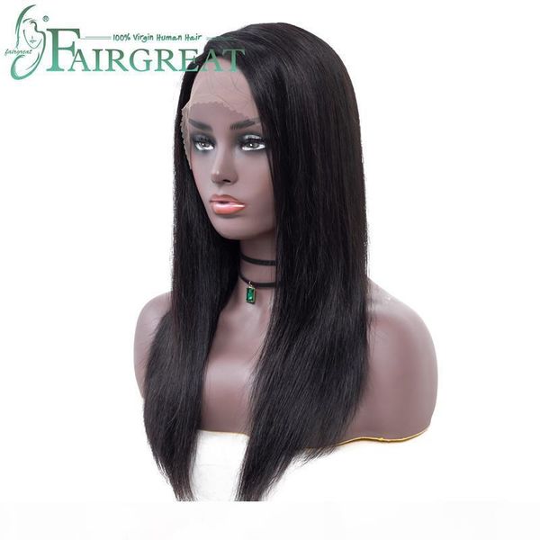 

malaysian straight 13*4lace front human hair wigs brazilian lace front human hair wigs for black women natural black, Black;brown