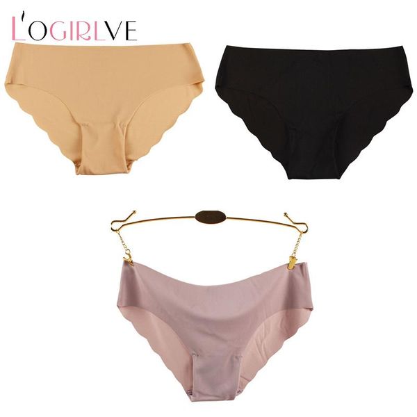 

logirlve 3pcs cotton fabric ultra-thin comfort underwear women seamless briefs panties for women pink seamless ladies underpanty, Black;pink