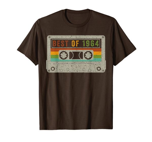 

vintage of 1964 55th birthday cassette, 55 years old t-shirt, White;black