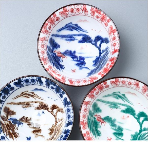 

6pcs ceramic drinkware teaware chinese kungfu tea set teacup sake cups 50ml master cup small tea bowls de bbyfms