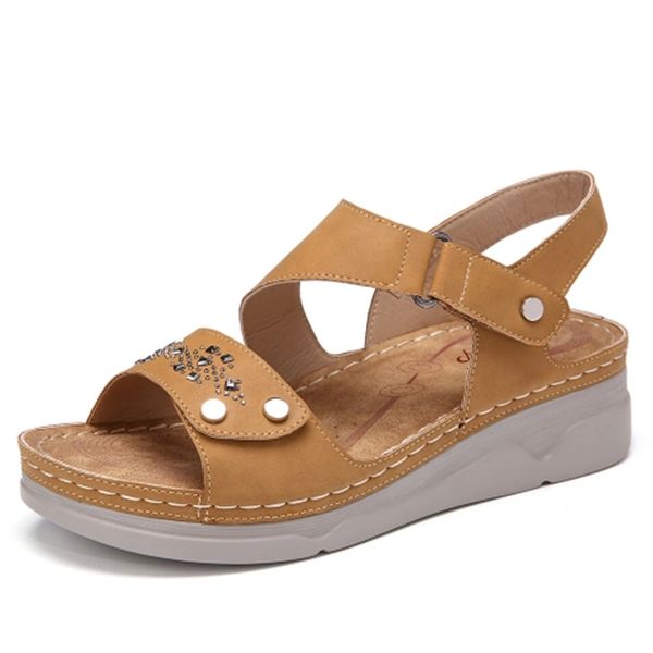 

woman summer leather vintage sandals buckle casual sewing women retro sandalias female lady platform shoes zapatos para mujer, Black