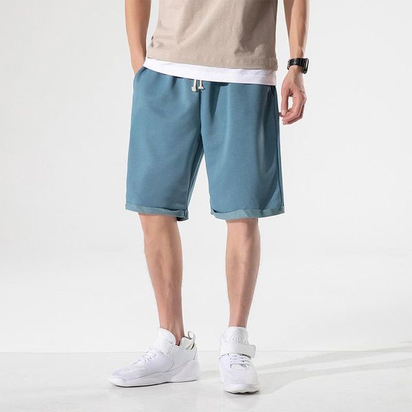 

shorts men 2020 summer harajuku japanese trend knee length short sweatpants solid shorts male short homme pantalon corto hombre1, White;black