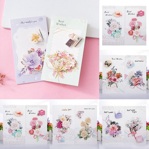 

special birthday card butterfly and fashion flower stereoscopic card