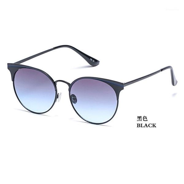 

fashion trendy sunglasses 18702 rectro metal uv400 full rim gradient color lens sunglasses for lady1, White;black