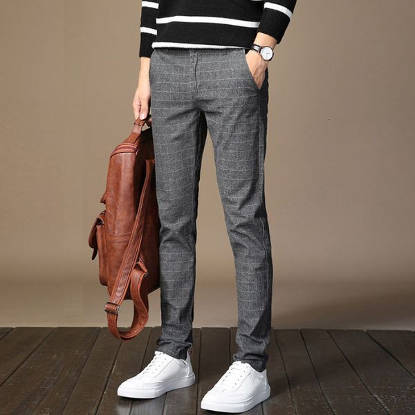 

men's slim casual pants in autumn and winter, Black
