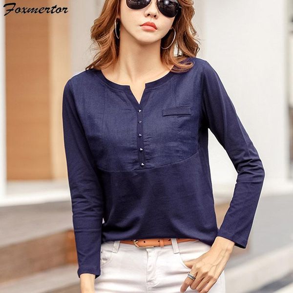 

2020 spring autumn 100% cotton t shirt women long sleeve t-shirts female ladies solid tee shirt femme casual plus size 4xl1, White