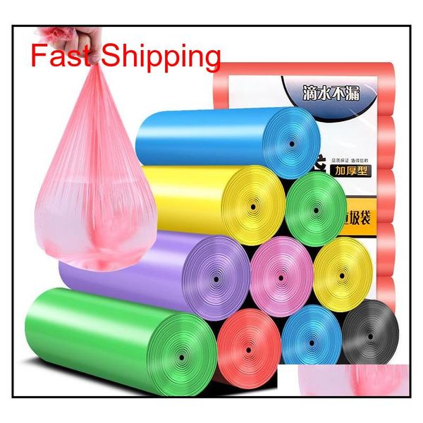 

5 rolls garbage bags colorful plastic bags household cleaning supplies 5-piece trash bags kitchen qylrfd tore2010