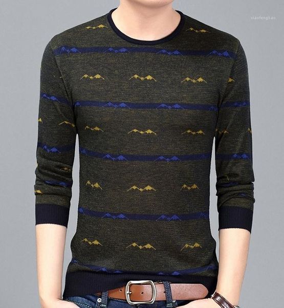 

2020 new sweater men warm warm men's knitwear mens sweaters long-sleeved striped jersey 22221, White;black