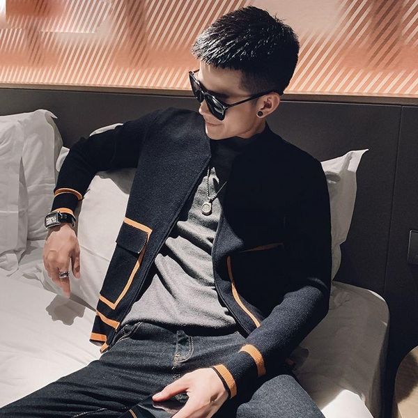 

man's sweater men's jacket 2021 new korean men's jacket, White;black