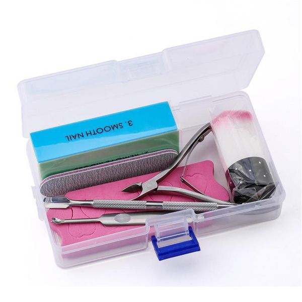 

nail art exfoliating tools box set nail file cuticle nipper tool remover finger separators brush clipper trimmer manic qylxwb