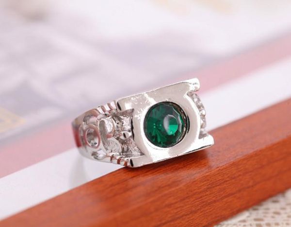Lanterna Verde Men Anel Verde anel para homens Genuine 925 Sliver Gem Stone Fine Jewelry Mulheres Homens Gemstone Rings