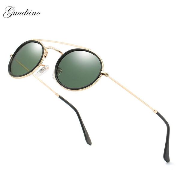 

sunglasses oval mirror men's steampunk glasses small pilot eyeglasses brand designer alloy sun women shades mm122, White;black