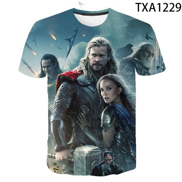 

boy girl thor summer cool 3d print shirts humor harajuku oversized men clothing