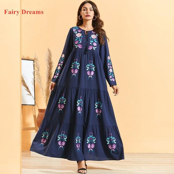 

abayas for women plus size muslim dress embroidery white blue islamic clothing maxi dresses kaftan turkey robe vestidos 2021, Red