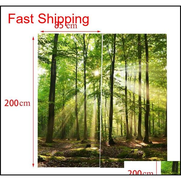 

bamboo forest printed blackout curtains for bedroom window curtains for living room 85% shading 3d height jllmiv fight2010