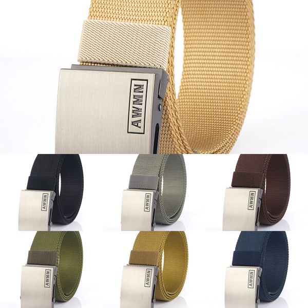 

awmn nylon men's young students korean version of automatic awmn nylon canvasmen's canvas belt young students korean version of au, Black;brown