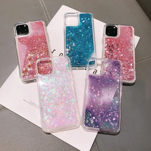 iPhone líquido Glitter Quicksand à prova de choque TPU Case Capa Para 11 Pro X XR XS Max 8 7 6 6S Além disso,