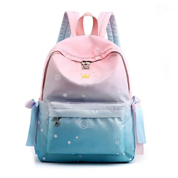 Sacos da escola mochila meninas rosa crianças livro saco de impressão de impressão leve