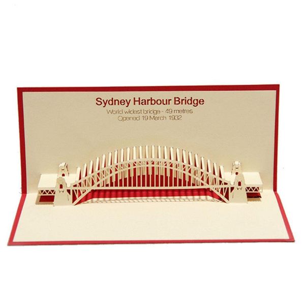 

3d laser cut handmade carving paper cut sydney bridge paper invitation greeting cards postcard business creative gift souvenir yxlrrr