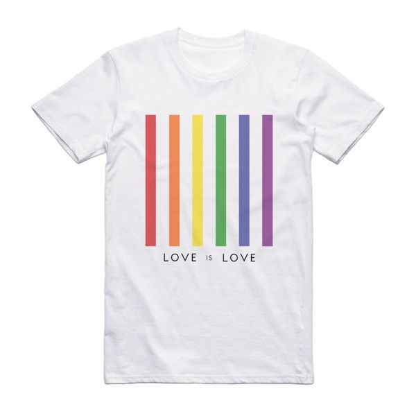 

sport new 2019 fashion t shirt men love is love stripes lgbt white t shirt love gay bi pride peace equal rights t shirts