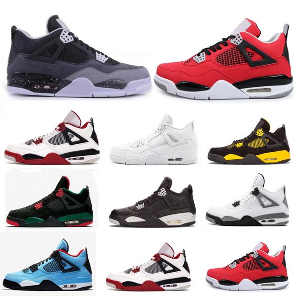 

4 4s jumpman mens basketball shoes neon bred white cement 4 4s what the pure money royalty men sports designer sneakers cheap