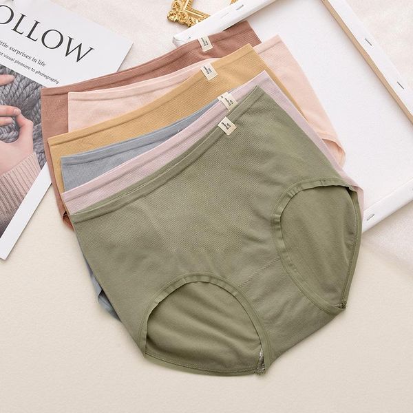 

5pcs/lot panties women breathable briefs high-waist underwear cotton crotch intimates ladies wormwood antibacterial lingeries, Black;pink