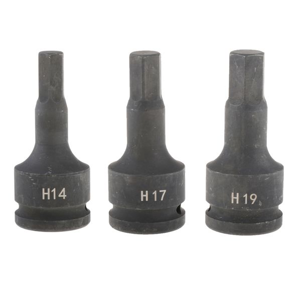 

3pcs 3/4\" drive impact socket hex bits - 1pc metric long air allen driver
