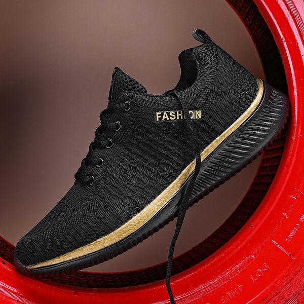

jogging fashion lightweight men casual breathable sneakers walking shoes tenis masculino zapatillas hombre, Black;red