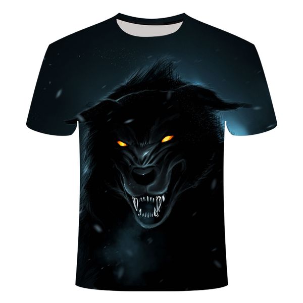

mens men wolf printing pattern breathable 3d print shirts graphic horror comics men clothing