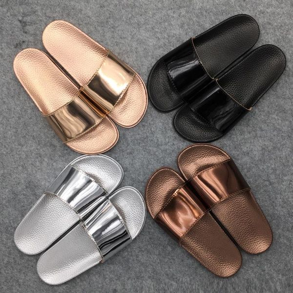 

slippers women slides 2021 fashion platform sandals summer bling beach flip flops comfortable flat shoes chaussure femme9, Black
