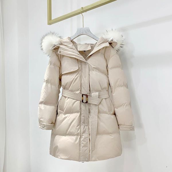 

women's down jacket winter coat female jacket real fur collar women coats warm hooded 2020 mujer chaqueta j-200077 pph11841, Black