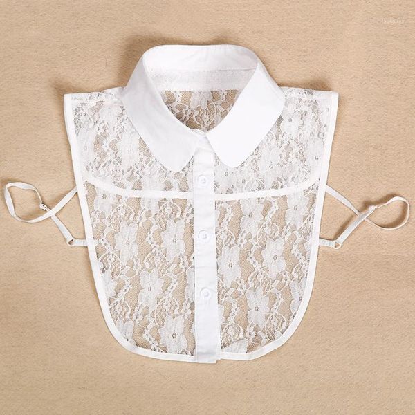 

korean style lace fake doll collar ladies blouse fashion autumn winter vintage collar elegant women fake half shirt detachable1, White