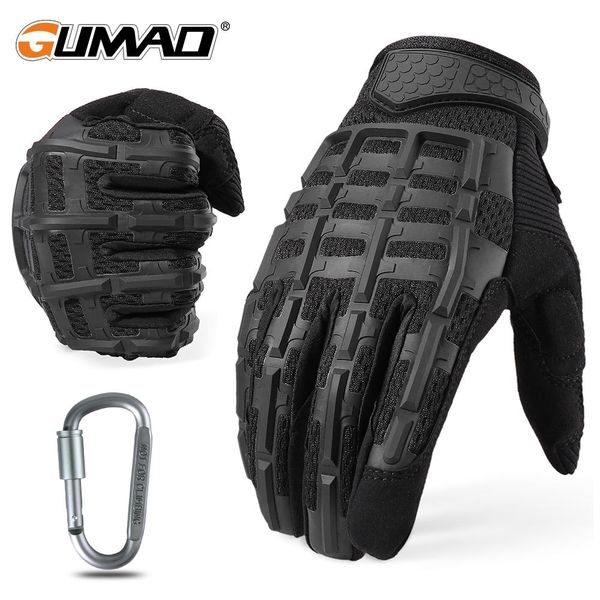 

full finger long glove tactical rubber knuckle gloves black camo army military airsoft outdoor sport biking cycling driving men bbydnv