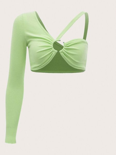 

asymmetrical neck ring detail i8kp#, White