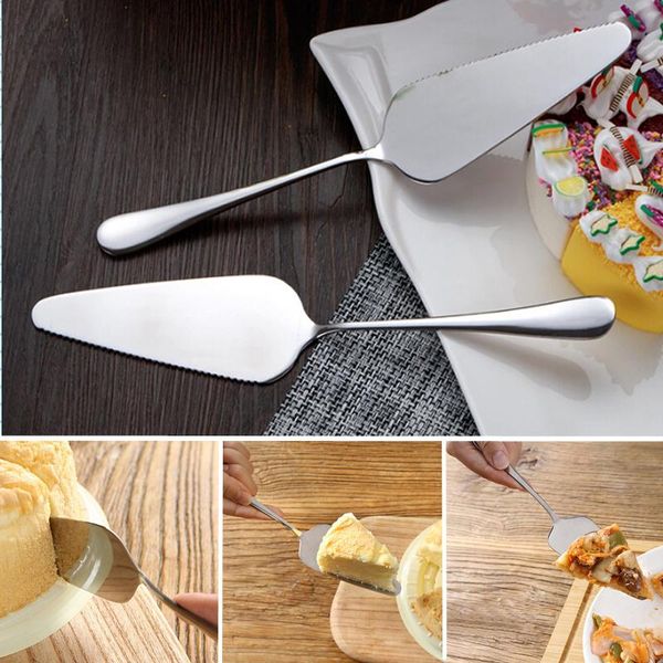 

3 type stainless steel serrated edge cake server blade cutter pie pizza server cake cutter shovel kitchen baking pastry spatulas qylnok