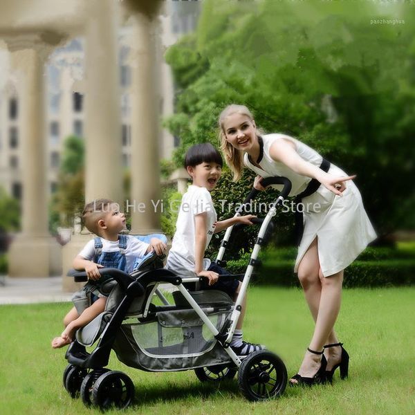 

strollers# folded twins stroller, 2 kids stroller can sit front and back, portable umbrella cart, suit for 0-6ages carriage1