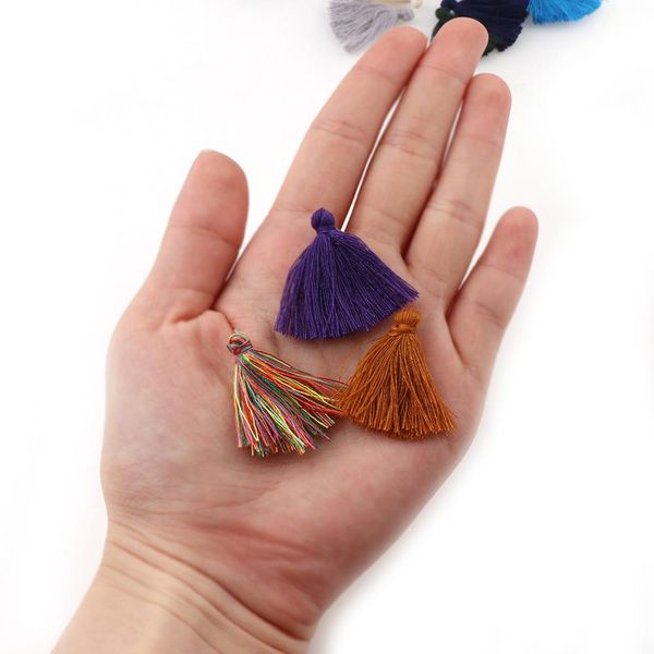 

30 3cm colorful random cotton tassel charms tassels earring silk satin for earring jewelry making diy craft materials h bbynmn