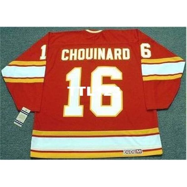

mens #16 guy chouinard atlanta flames 1978 ccm vintage retro away hockey jersey or custom any name or number retro jersey, Black